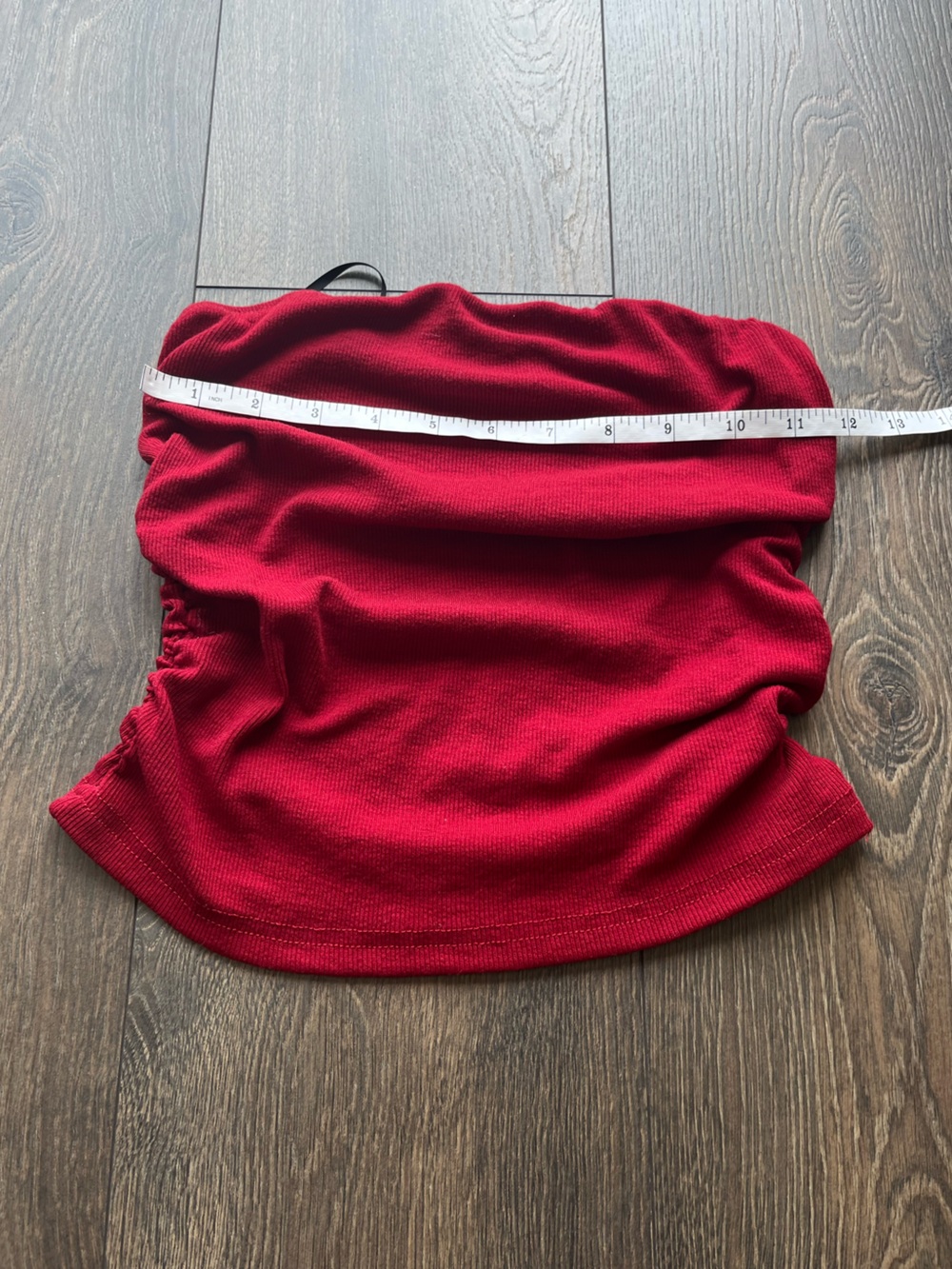 Red Ruched Tube Top - Picture 3 of 5